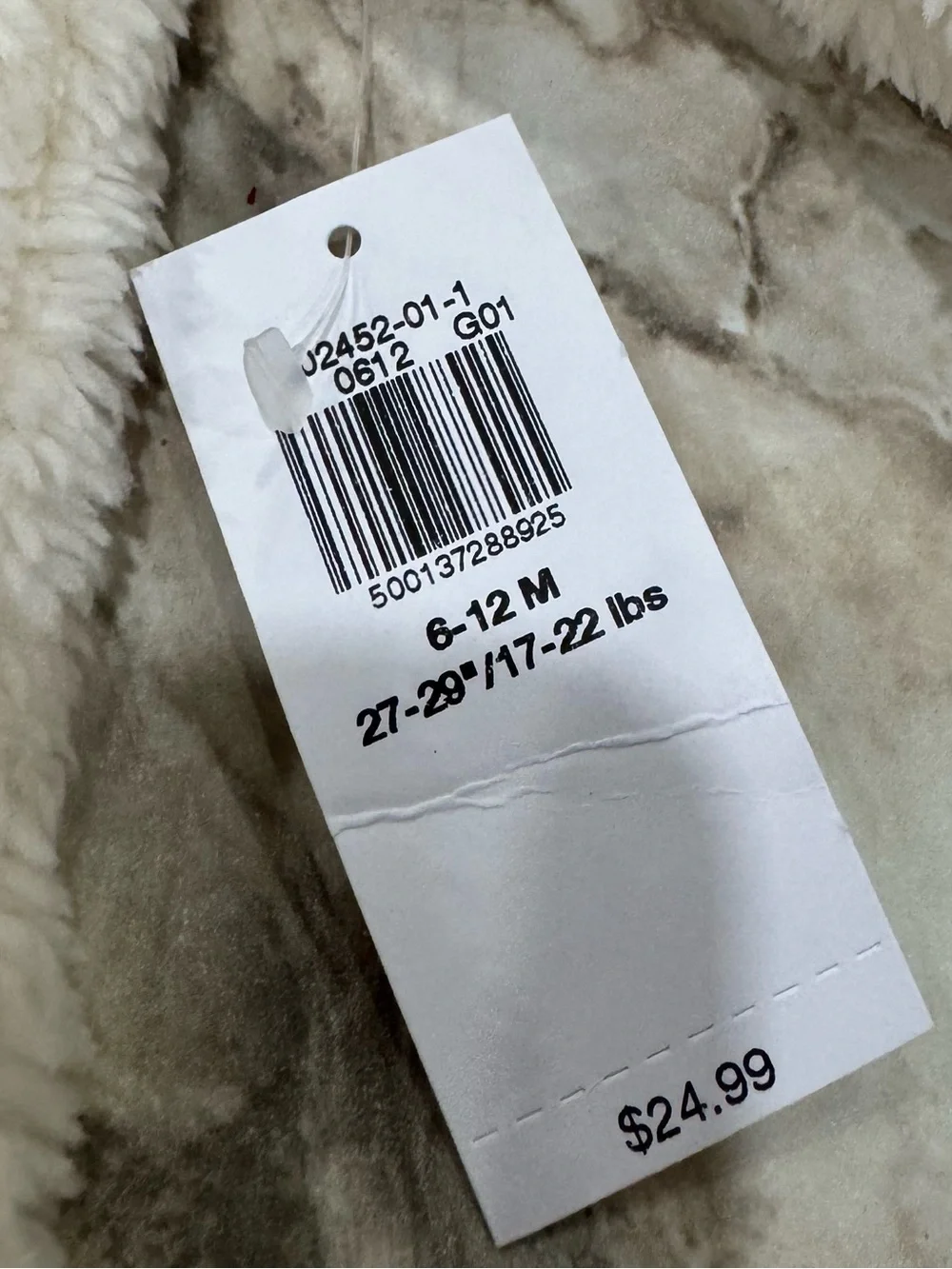 Old Navy Cream Plush Hooded Jacket for Baby